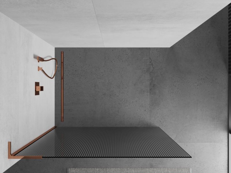 Ścianka prysznicowa Mexen Kioto L różowe złoto 70x200 cm 1 szt.