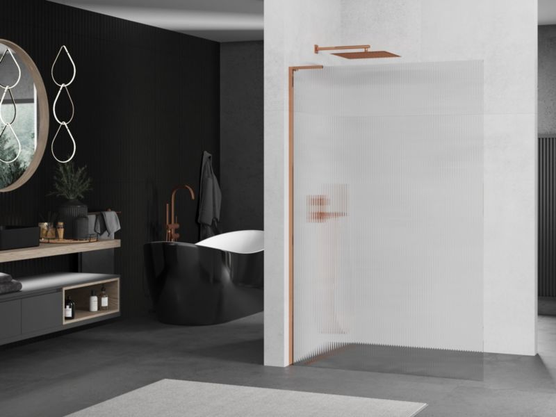 Ścianka prysznicowa Mexen Kioto L różowe złoto 70x200 cm 800-070-103-60-09 1 szt.