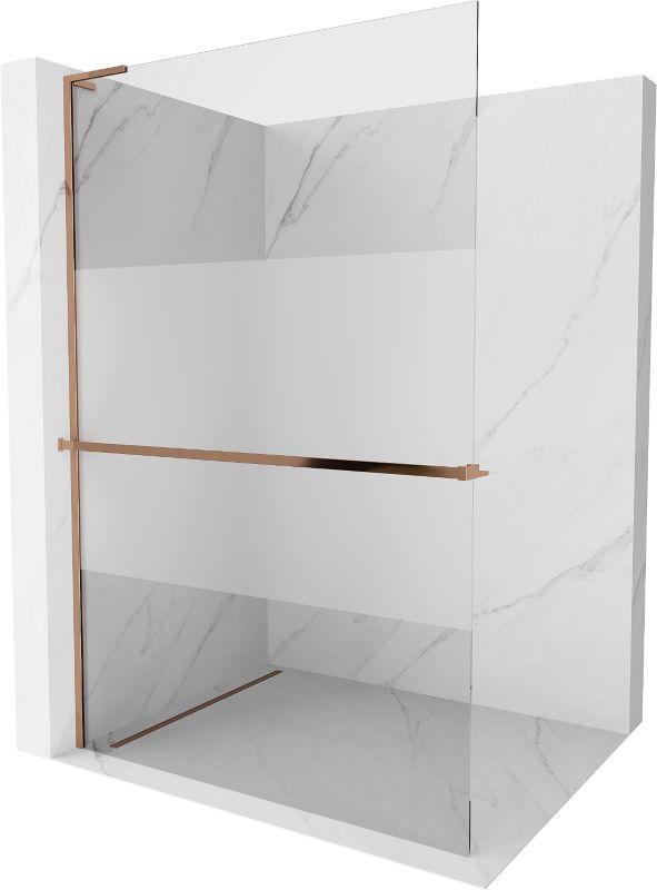 Ścianka prysznicowa Mexen Kioto+ L różowe złoto szron/transparent 70x200 cm 1 szt.