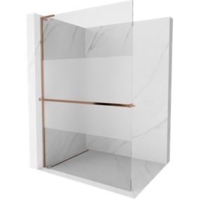 Ścianka prysznicowa Mexen Kioto+ L różowe złoto szron/transparent 70x200 cm 1 szt.