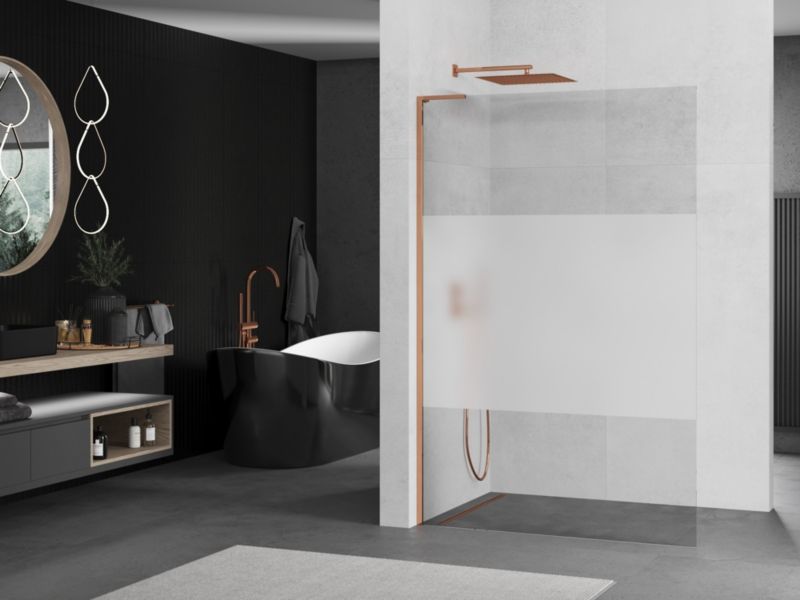 Ścianka prysznicowa Mexen Kioto L różowe złoto szron/transparent 70x200 cm 800-070-103-60-35 1 szt.