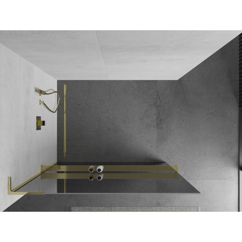 Ścianka prysznicowa Mexen Kioto+ L złota 100x200 cm 1 szt.