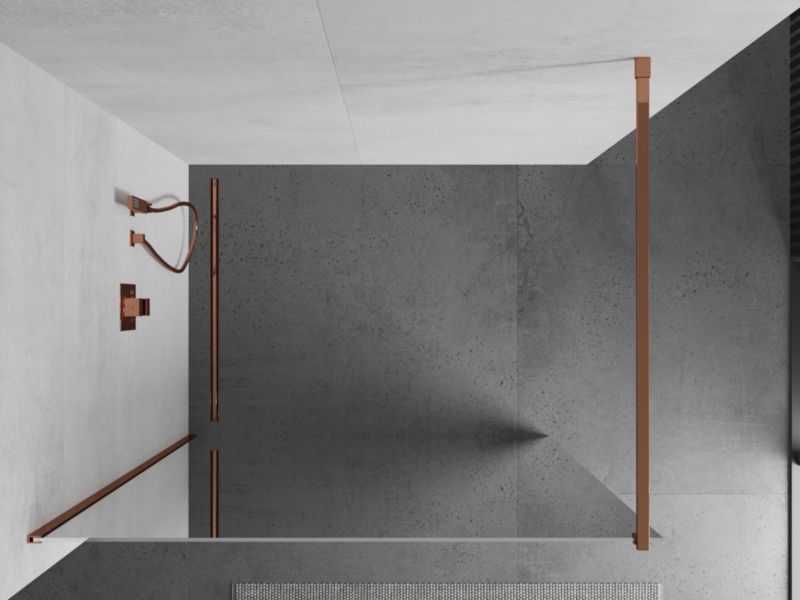 Ścianka prysznicowa Mexen Kioto lustro różowe złoto 130x200 cm 1 szt.