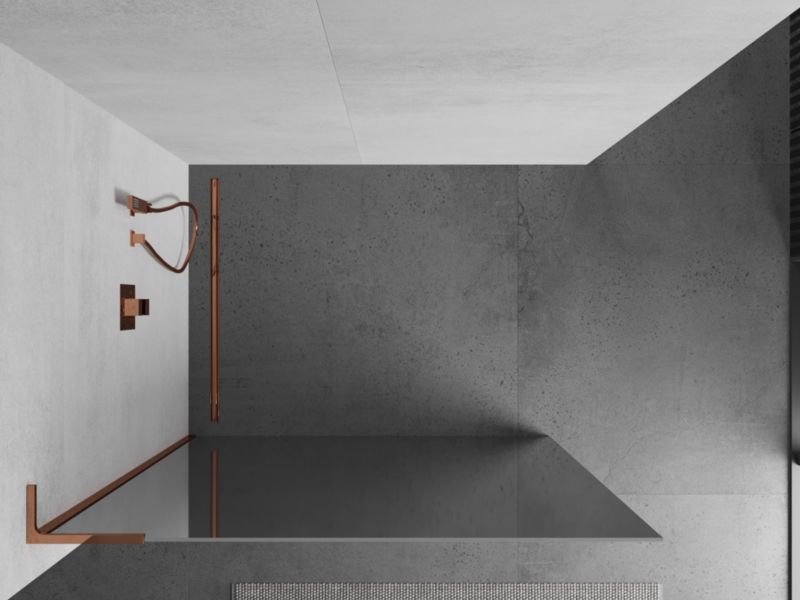 Ścianka prysznicowa Mexen Kioto lustro różowe złoto 70x200 cm 1 szt.