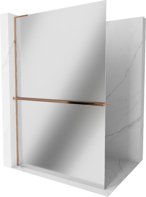 Ścianka prysznicowa Mexen Kioto+ lustro różowe złoto 90x200 cm 1 szt.