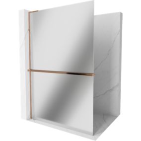 Ścianka prysznicowa Mexen Kioto+ lustro różowe złoto 90x200 cm 1 szt.