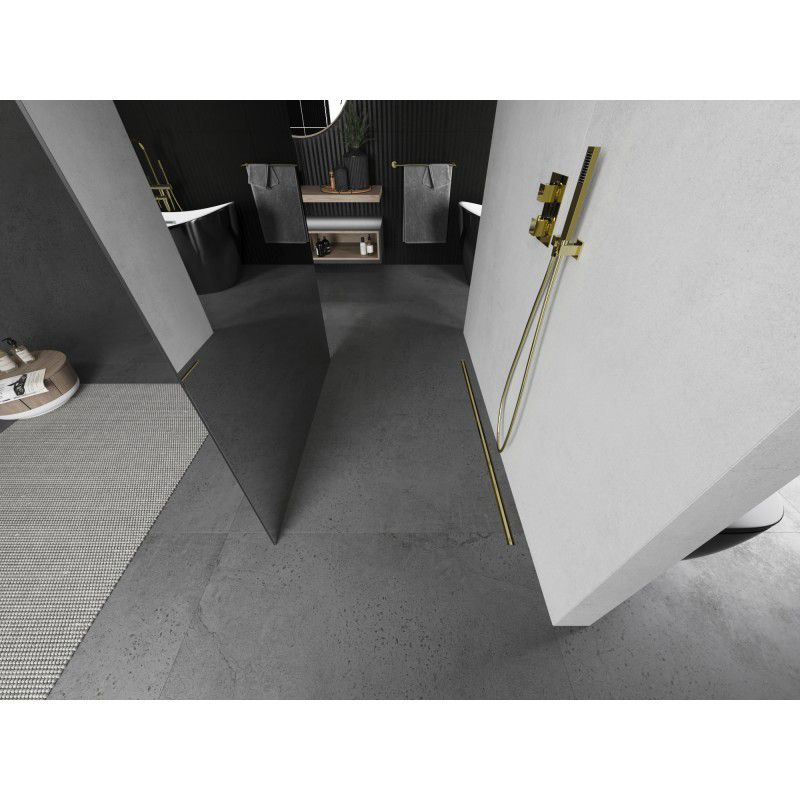 Ścianka prysznicowa Mexen Kioto lustro złoty 100x200 cm  800-100-002-55-50 1 szt.