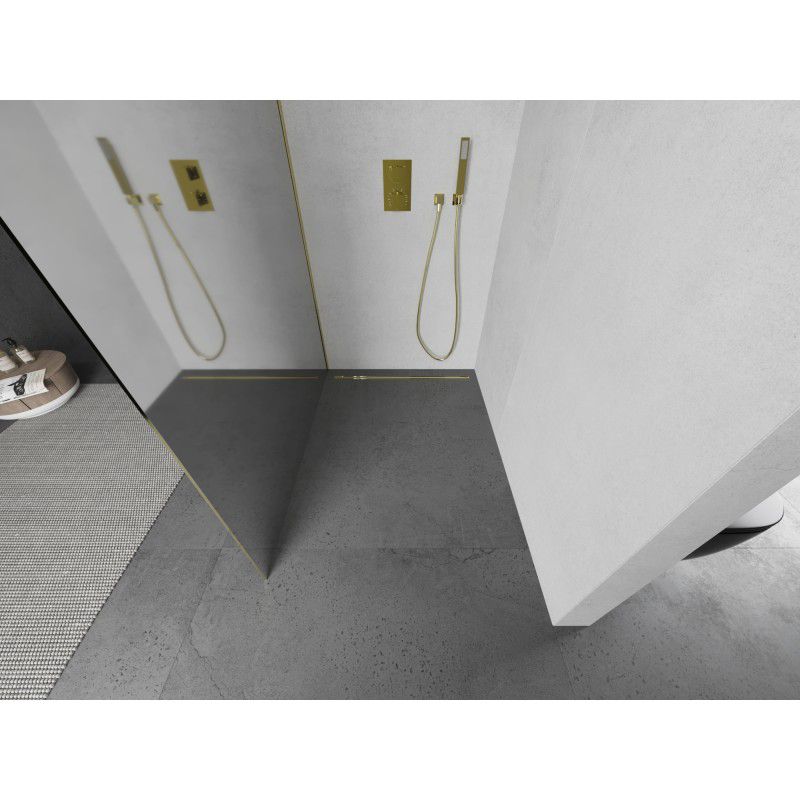Ścianka prysznicowa Mexen Kioto lustro złoty 70x200 cm 800-070-103-50-50 1 szt.