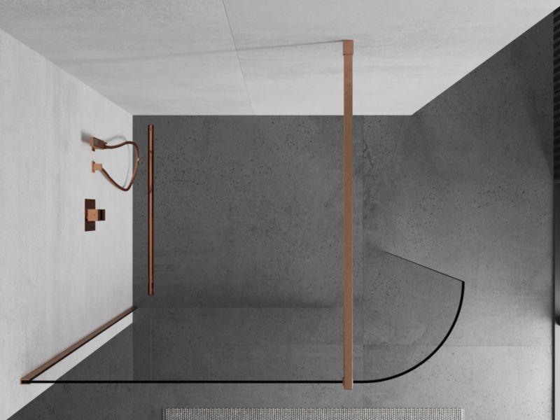 Ścianka prysznicowa Mexen Kioto miedź szczotkowana 90x200 cm  800-090-101-65-06 1 szt.