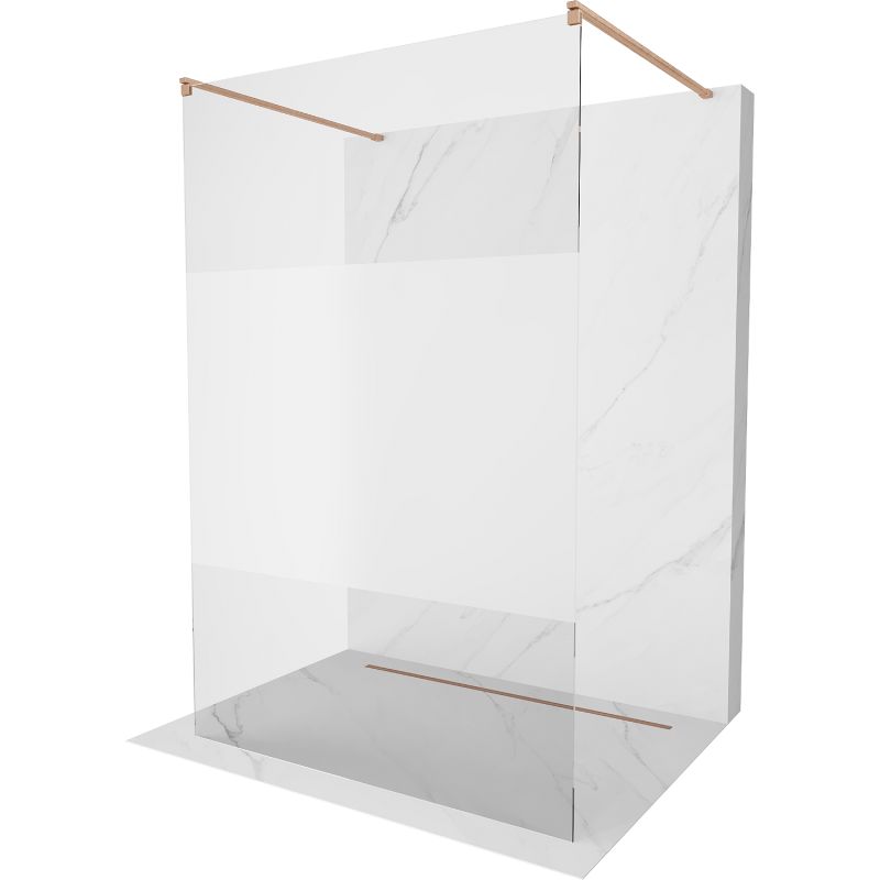 Ścianka prysznicowa Mexen Kioto miedź szron/transparent 100x200 1 szt.