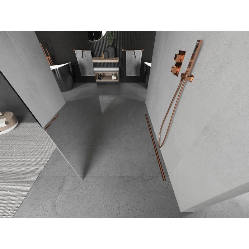 Ścianka prysznicowa Mexen Kioto różowe złoto 120x200 cm 800-120-002-60-50 1 szt.