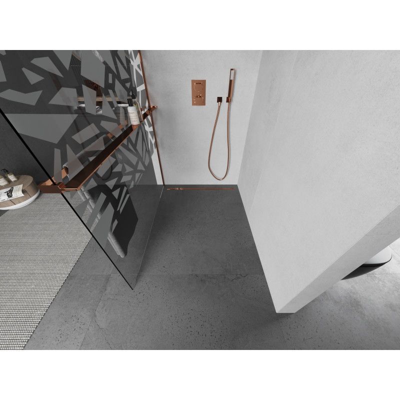 Ścianka prysznicowa Mexen Kioto+ różowe złoto 70x200 cm 1 szt.
