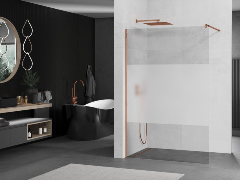 Ścianka prysznicowa Mexen Kioto różowe złoto 70x200 cm  800-070-101-60-35 1 szt.