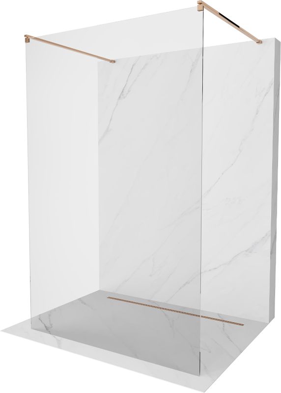 Ścianka prysznicowa Mexen Kioto różowe złoto transparent 100x200 cm 1 szt.