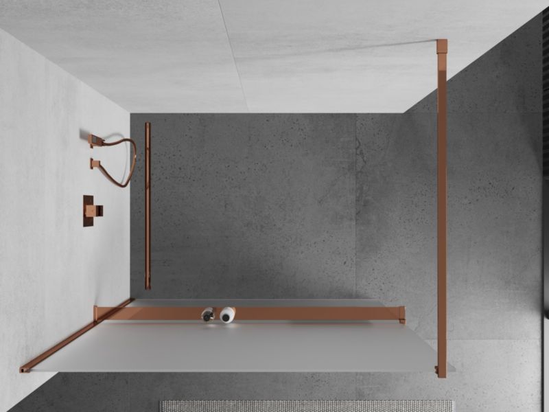 Ścianka prysznicowa Mexen Kioto+ szron różowe złoto 70x200 cm 1 szt.