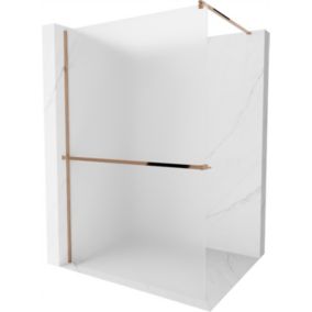 Ścianka prysznicowa Mexen Kioto+ szron różowe złoto 90x200 cm 1 szt.