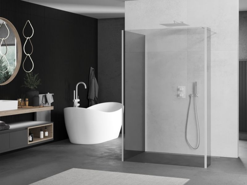 Ścianka prysznicowa Mexen Kioto transparent biała 100x85x40 cm 1 szt.