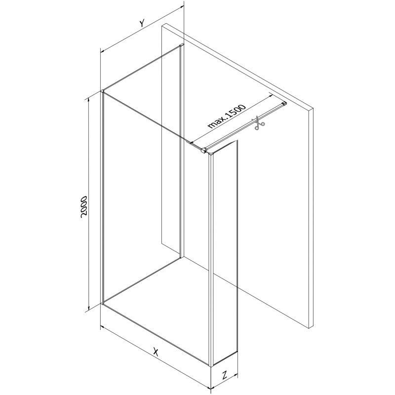 Ścianka prysznicowa Mexen Kioto transparent chrom 140x95x40 1 szt.