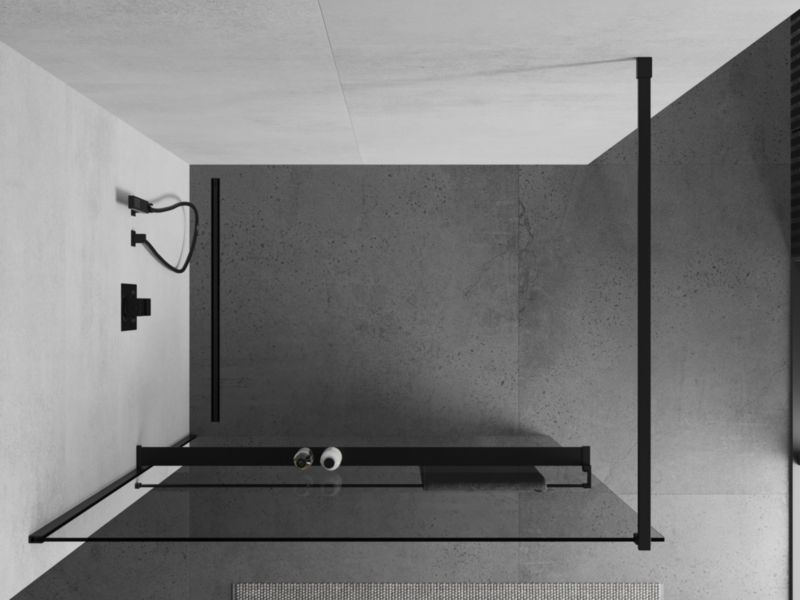 Ścianka prysznicowa Mexen Kioto+ transparent czarna 100x200 cm 1 szt.
