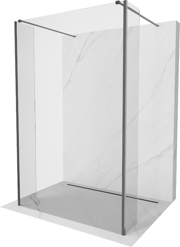 Ścianka prysznicowa Mexen Kioto transparent gun gray 130 x 30 cm 3 szt.