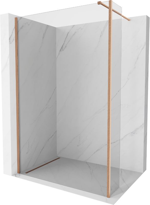 Ścianka prysznicowa Mexen Kioto transparent miedź szczotkowana 110x40 cm 1 szt.