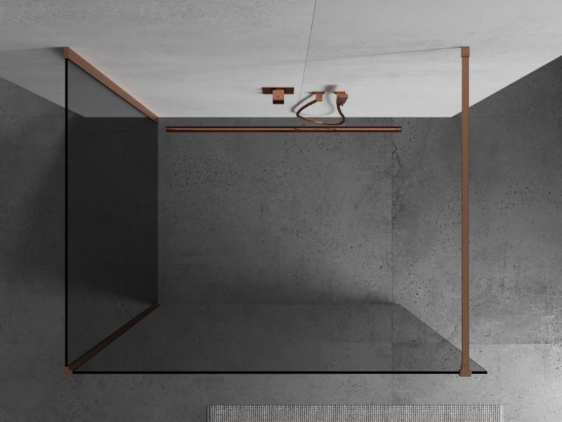 Ścianka prysznicowa Mexen Kioto transparent miedź szczotkowana 135x80 cm 1 szt.