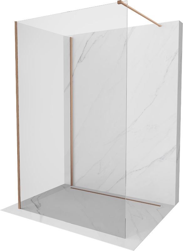 Ścianka prysznicowa Mexen Kioto transparent miedź szczotkowana 140x115 cm 1 szt.
