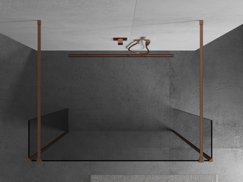 Ścianka prysznicowa Mexen Kioto transparent miedź szczotkowana 170x30 cm 1 szt.