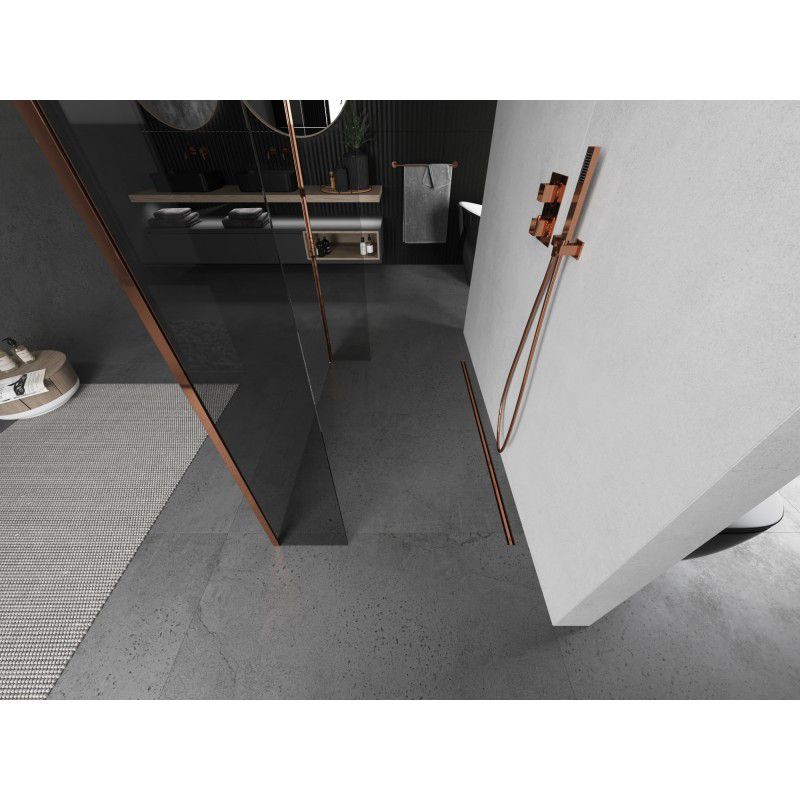 Ścianka prysznicowa Mexen Kioto transparent różowe złoto 95 x 30 cm 800-095-030-222-60-00-030 1 szt.