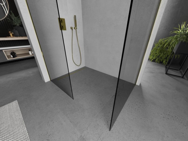 Ścianka prysznicowa Mexen Kioto transparent złota 100x85 cm 1 szt.