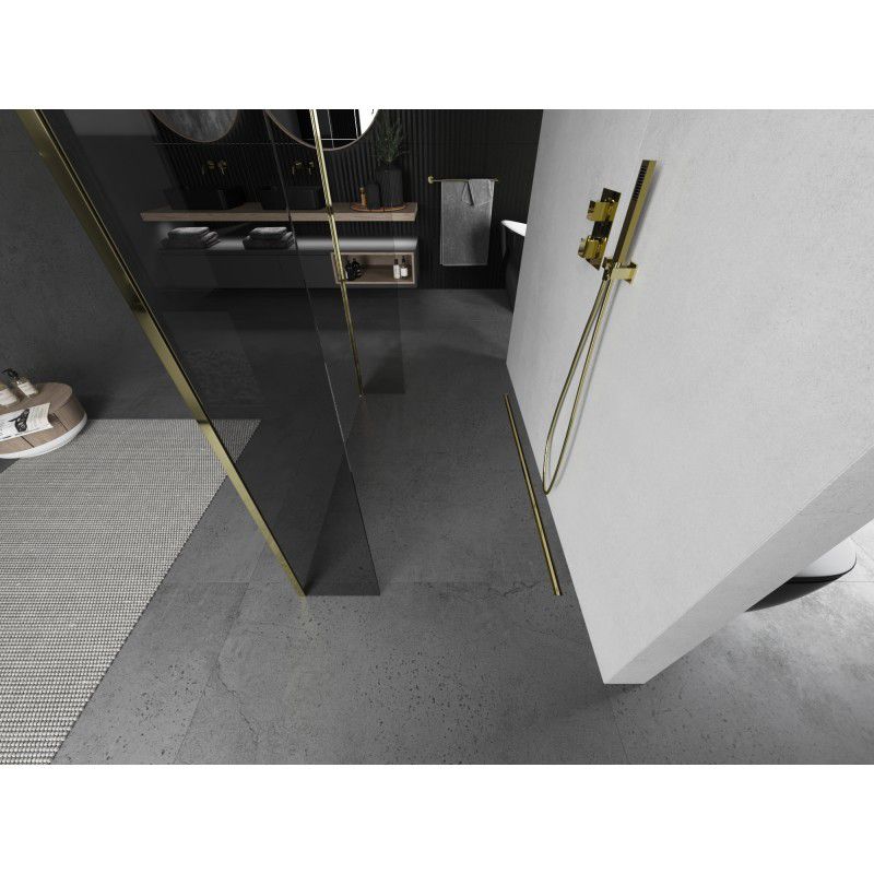 Ścianka prysznicowa Mexen Kioto transparent złota 115 x 30 cm 1 szt.