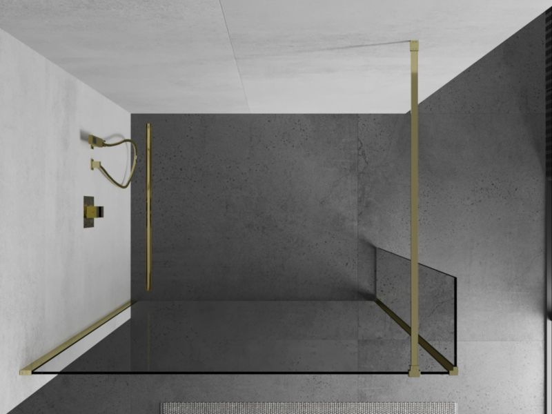 Ścianka prysznicowa Mexen Kioto transparent złota 130x30 cm 1 szt.