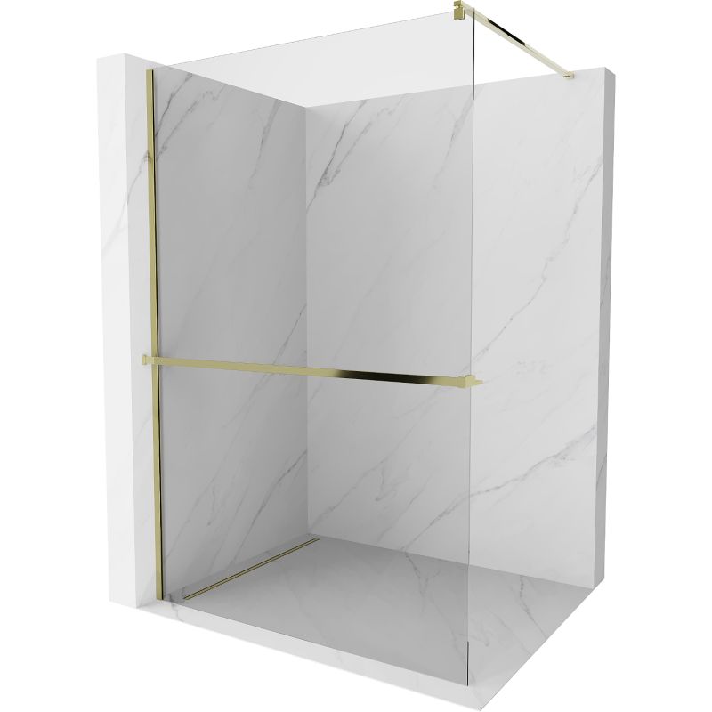 Ścianka prysznicowa Mexen Kioto+ transparent złota 80x200 cm 1 szt.