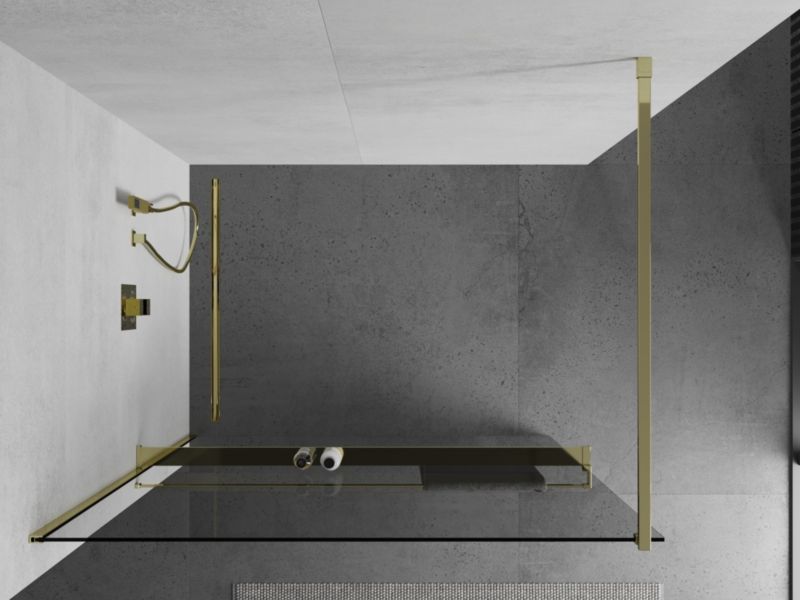 Ścianka prysznicowa Mexen Kioto+ transparent złota 95x200 cm 800-095-121-50-00 1 szt.