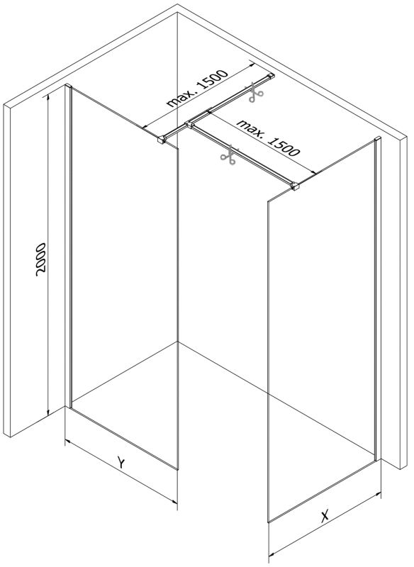 Ścianka prysznicowa Mexen Kioto transparentna 140 x 115 cm 800-140-202-95-00-115 1 szt.