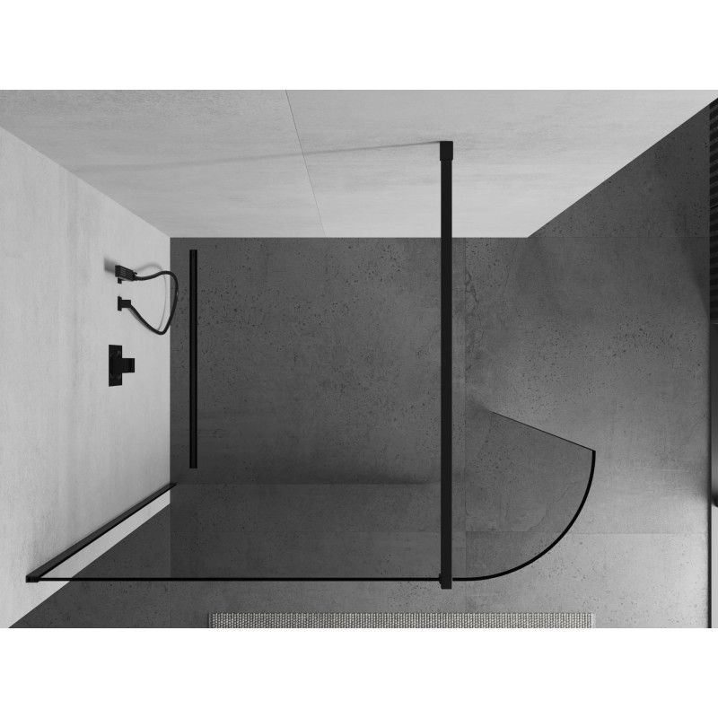 Ścianka prysznicowa Mexen Kioto transparentna czarna 80x200 cm 1 szt.