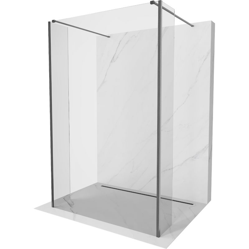 Ścianka prysznicowa Mexen Kioto transparentna gun gray 135x30x30 3 szt.