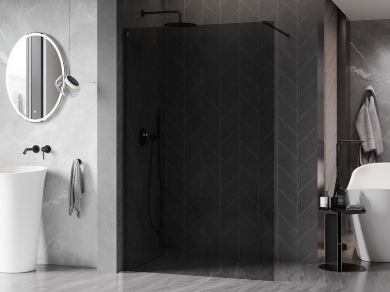 Ścianka prysznicowa Mexen Kioto-X czarna 90x200 cm  800-090-101-70-40-X1 szt.