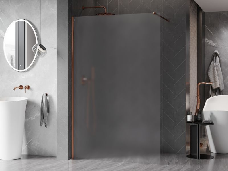 Ścianka prysznicowa Mexen Kioto-X różowe złoto 130x200 cm  800-130-101-60-30-X1 szt.