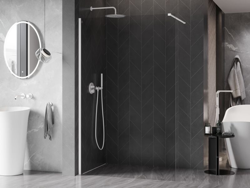 Ścianka prysznicowa Mexen Kioto-X transparent biała 120x200 cm 1 szt.