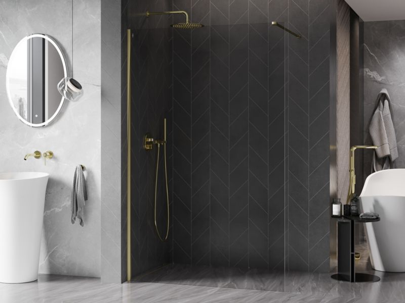 Ścianka prysznicowa Mexen Kioto-X złota 120x200 cm  800-120-101-50-00-X1 szt.