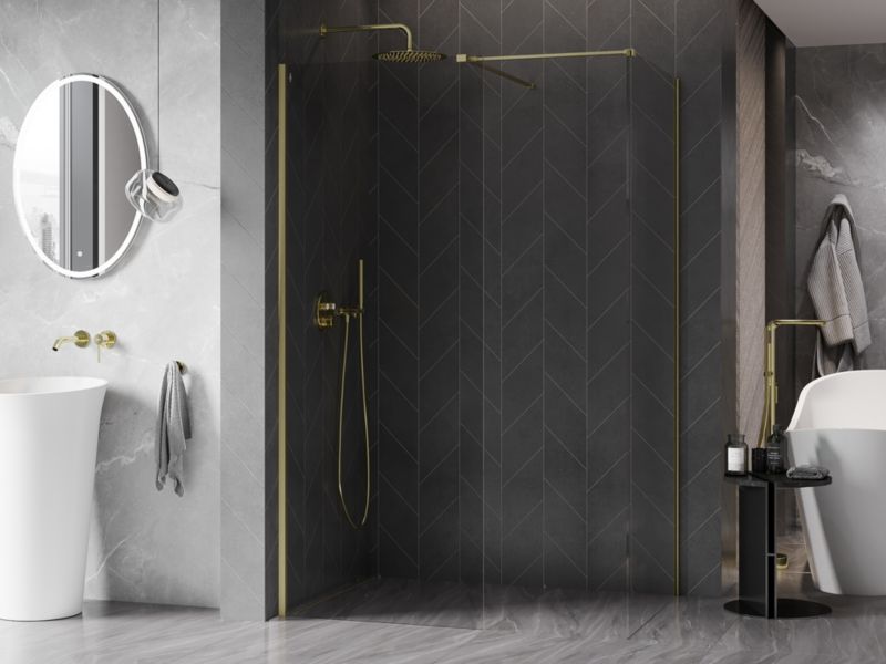 Ścianka prysznicowa Mexen Kioto-X złota 150x100 cm  800-150-202-55-00-100-X1 szt.