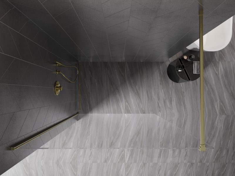 Ścianka prysznicowa Mexen Kioto-X złota 50x200 cm  800-050-101-55-00-X1 szt.