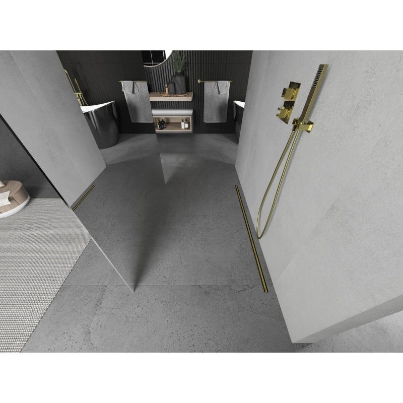 Ścianka prysznicowa Mexen Kioto złota 100x200 cm  800-100-002-50-50 1 szt.