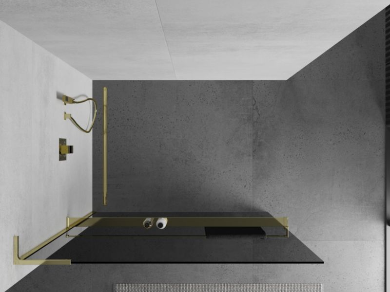 Ścianka prysznicowa Mexen Kioto+ złota grafit 90x200 cm 800-090-123-50-40 1 szt.
