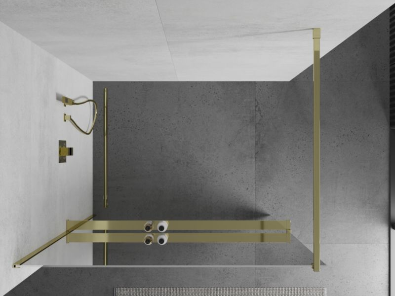 Ścianka prysznicowa Mexen Kioto+ złota lustro 90x200 cm 1 szt.