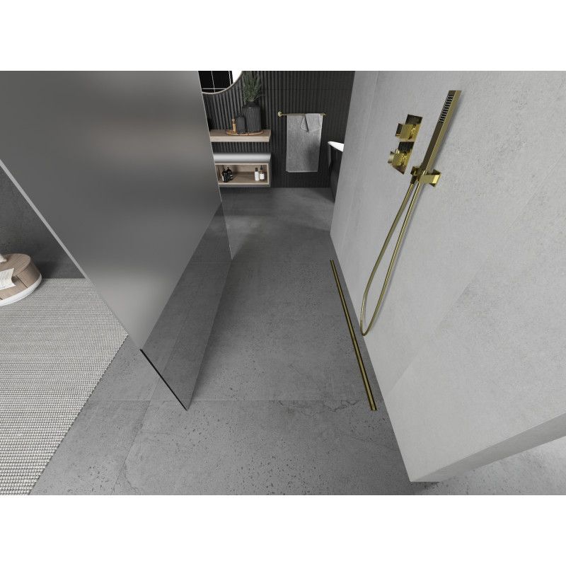 Ścianka prysznicowa Mexen Kioto złota szron/transparent 100x200 cm 800-100-002-50-35 1 szt.