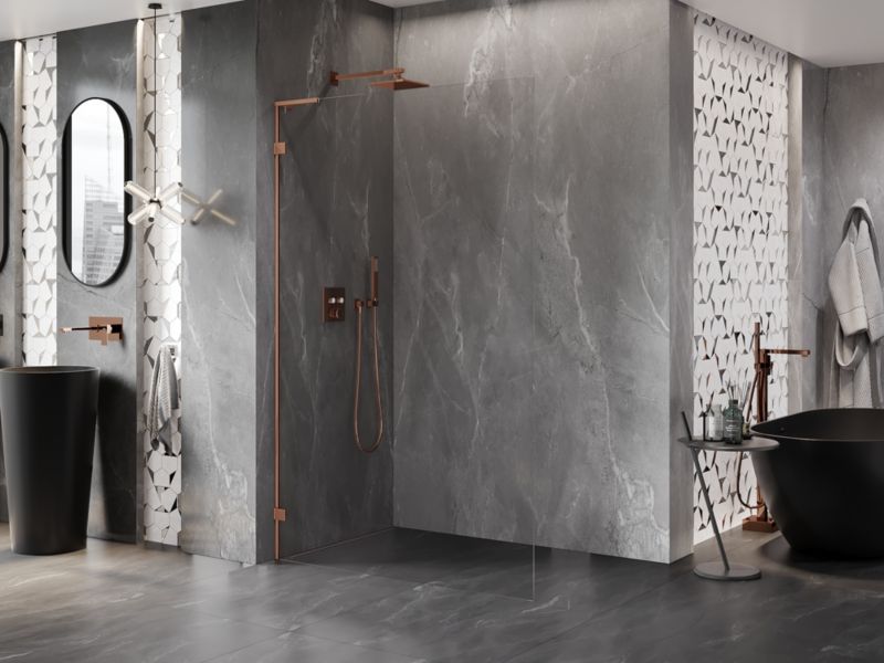 Ścianka prysznicowa Mexen Lunar L różowe złoto 70x200 cm 1 szt.