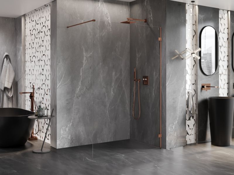 Ścianka prysznicowa Mexen Lunar różowe złoto 90x200 cm 830-090-000-60-00-P 1 szt.
