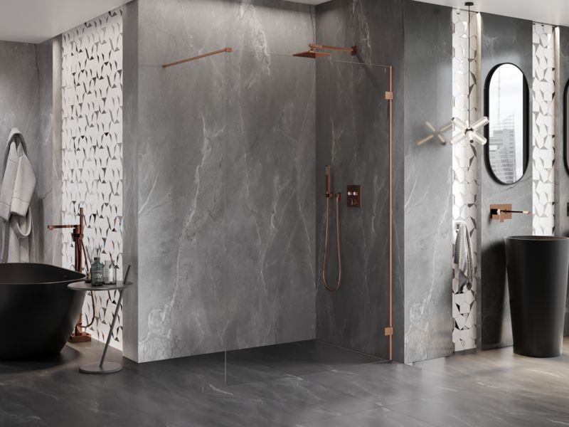 Ścianka prysznicowa Mexen Lunar transparent miedź szczotkowana 80x200 cm 830-080-000-65-00-P 1 szt.